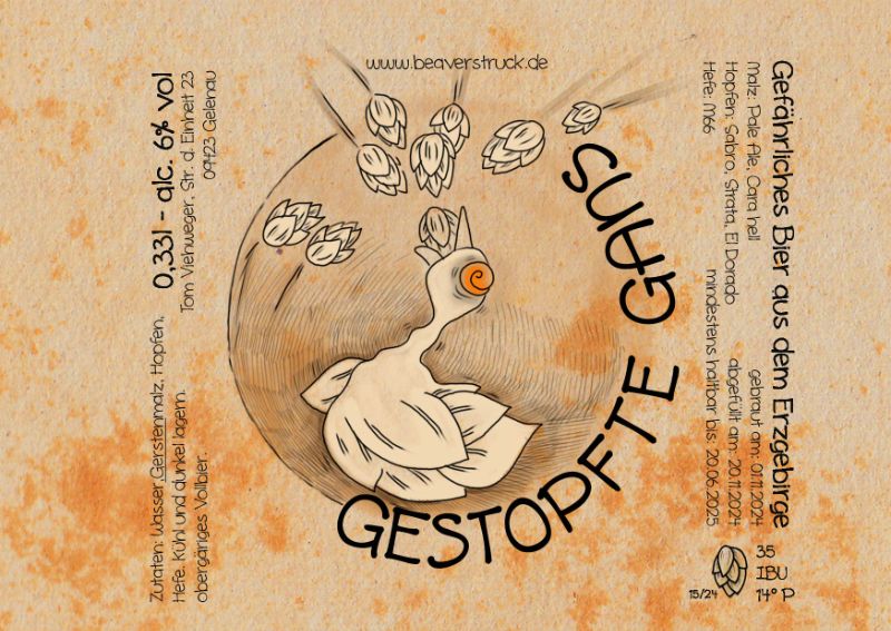 Etikett A6 GESTOPFTE GANS