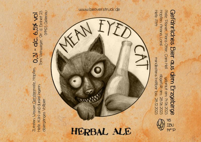 Etikett A6 MEAN EYED CAT