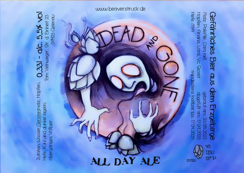 Etikett A6 DEAD AND GONE