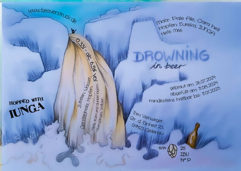 Etikett A6 DROWNING IN BEER 3